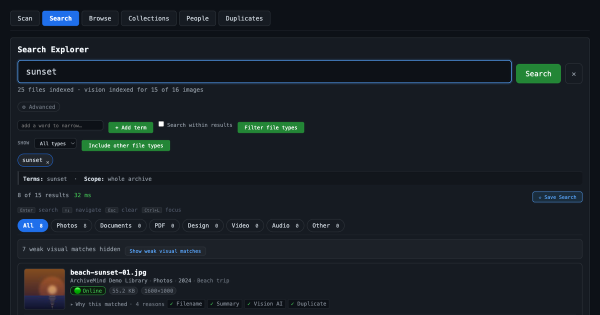 ArchiveMind — Discover what's hiding on your drives